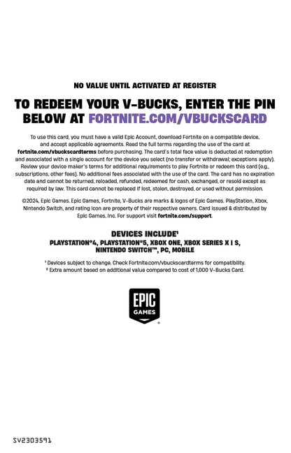 FORTNITE Digital V-Bucks Digital Code