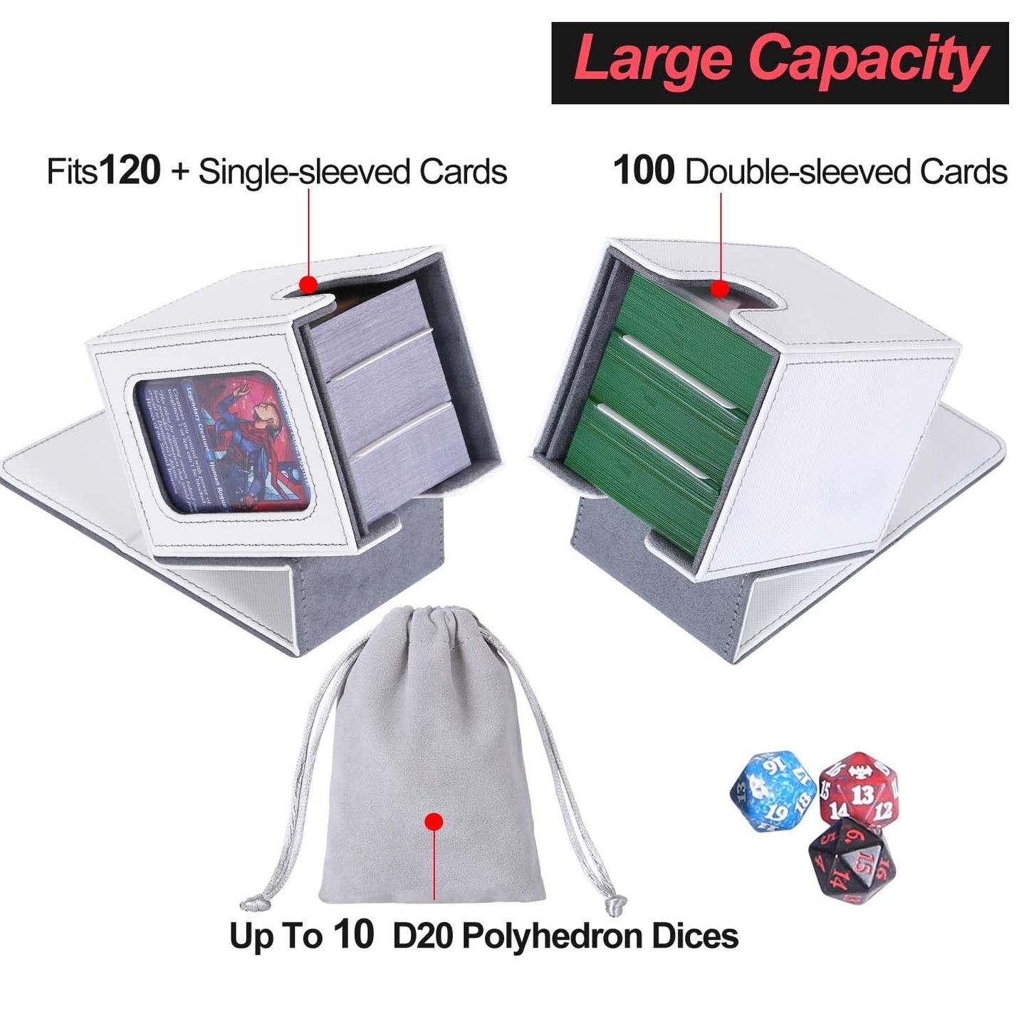 Card Deck Box for 100 Double Sleeved Cards