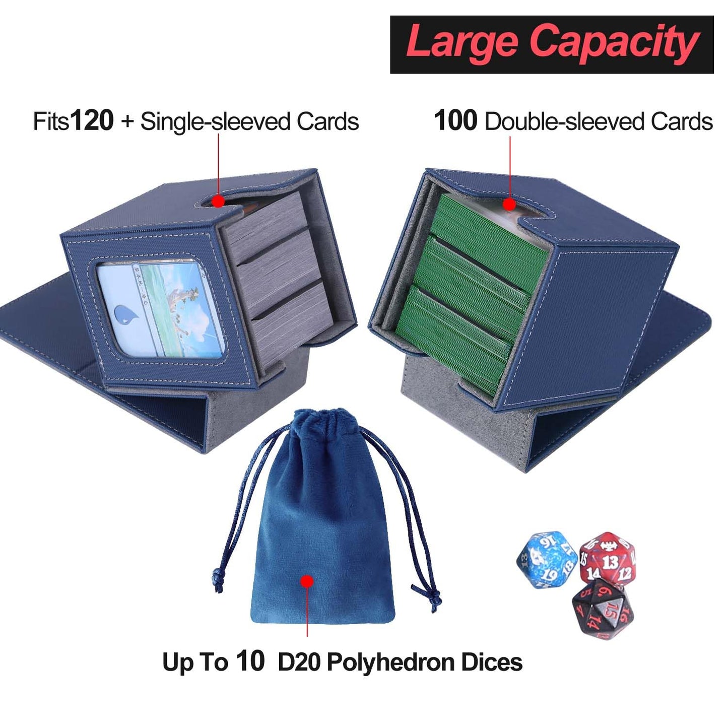 Card Deck Box for 100 Double Sleeved Cards