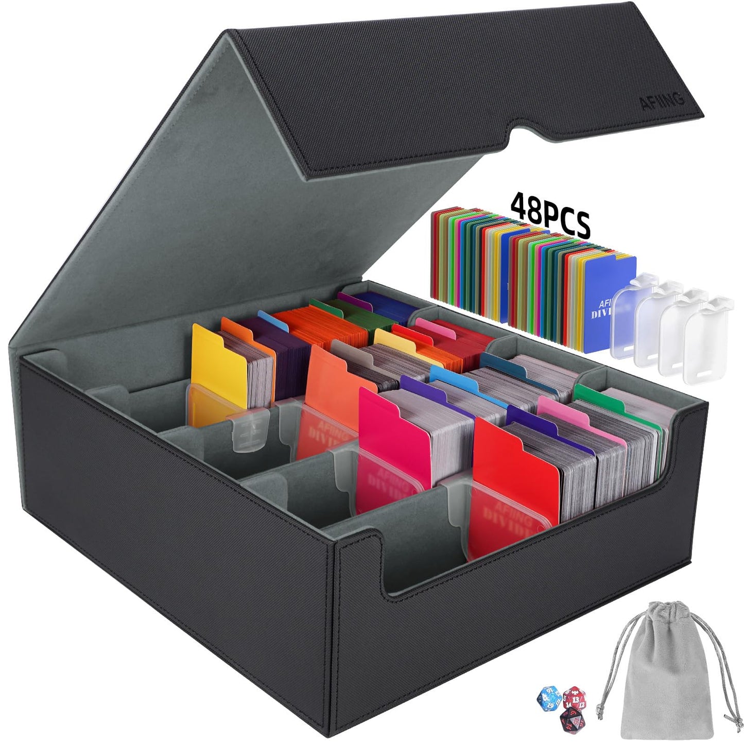 4 Row Trading Card Storage Box Supports 3000+ Capacity