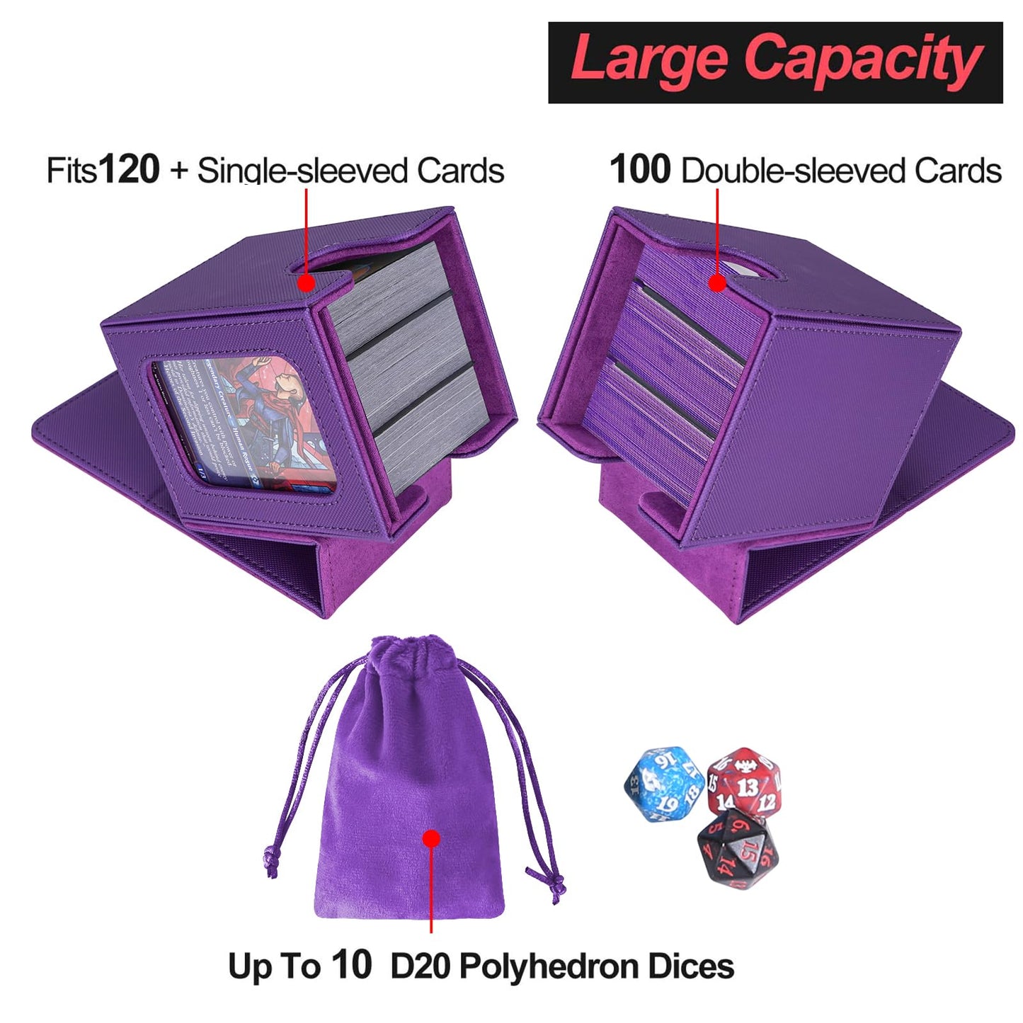 Card Deck Box for 100 Double Sleeved Cards