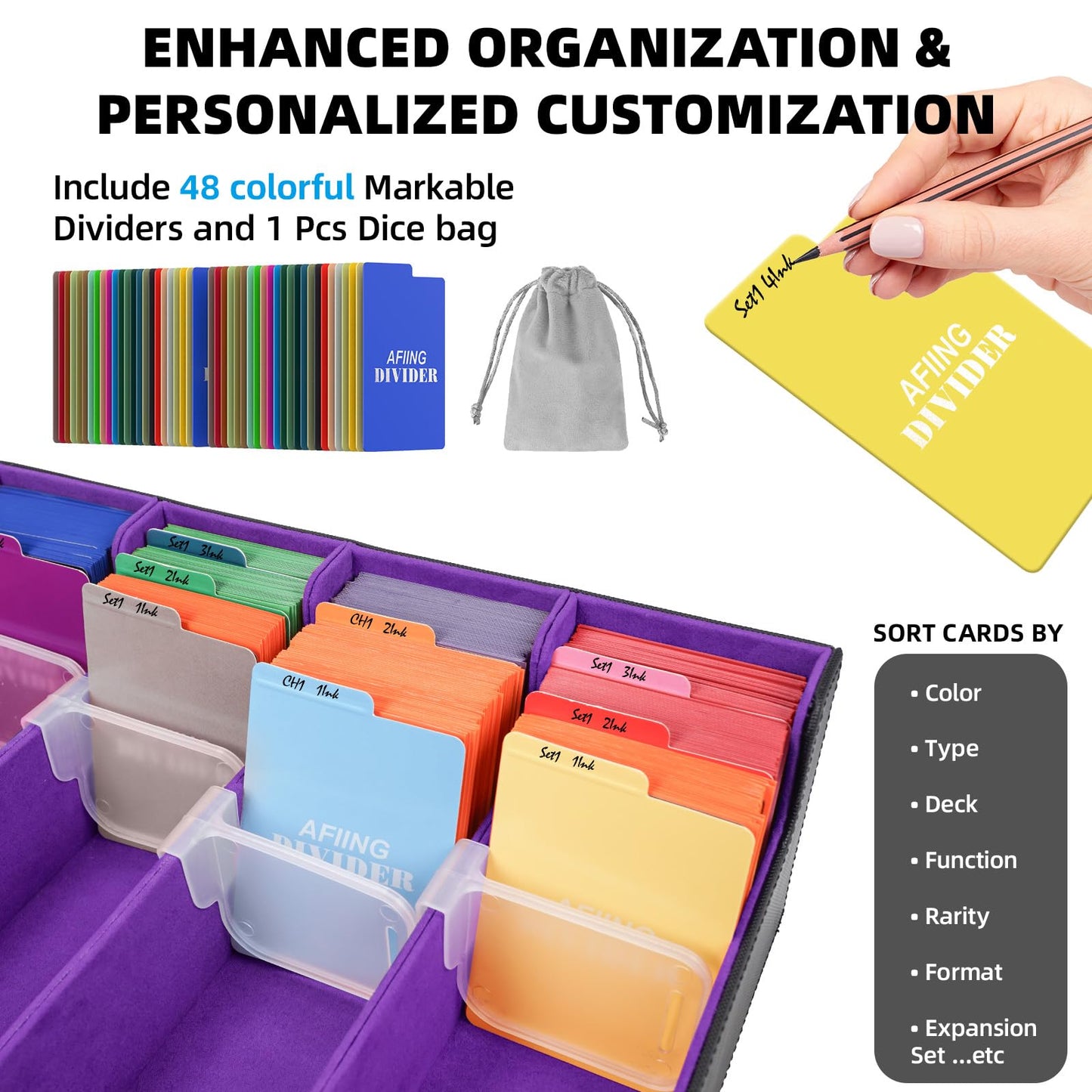 4 Row Trading Card Storage Box Supports 3000+ Capacity