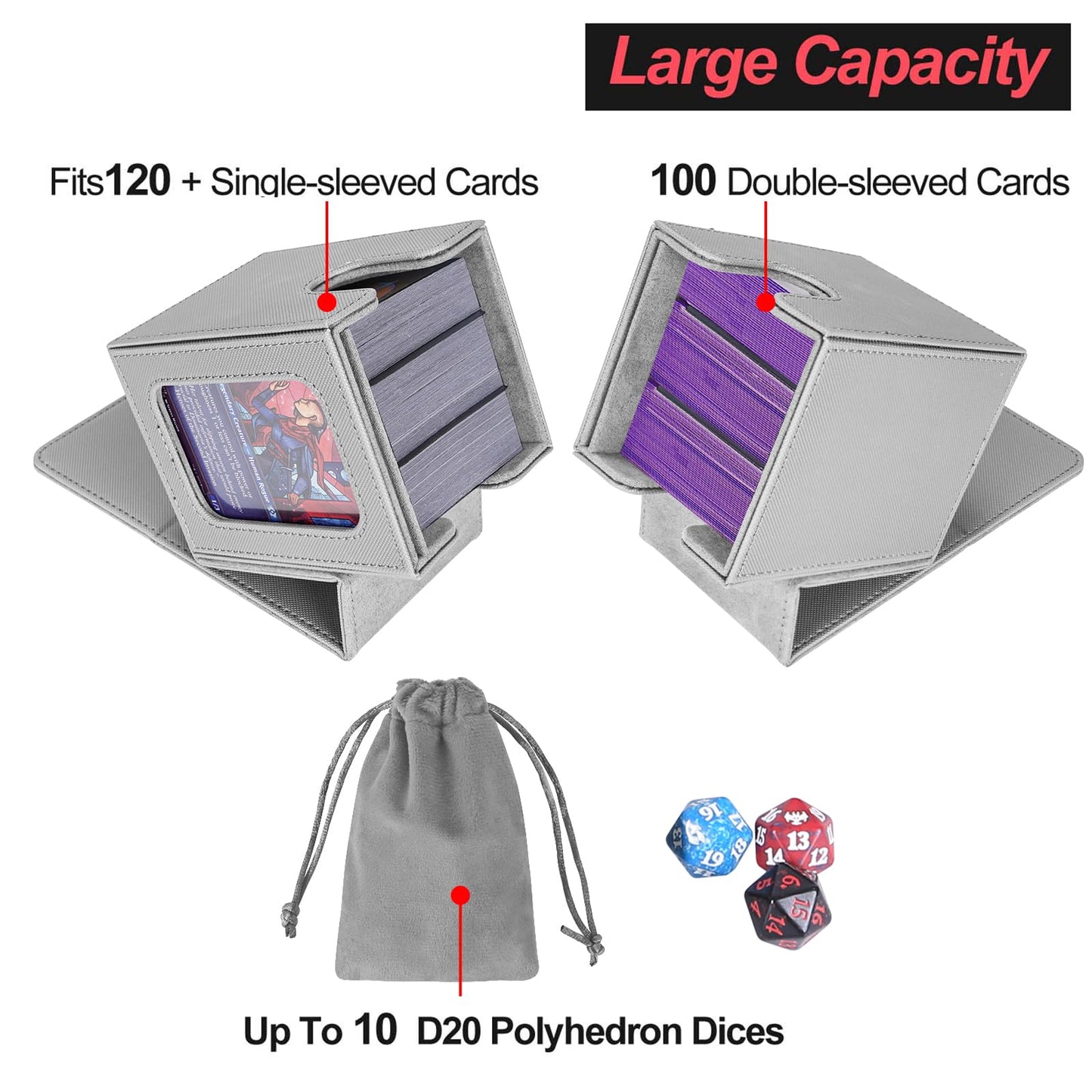 Card Deck Box for 100 Double Sleeved Cards