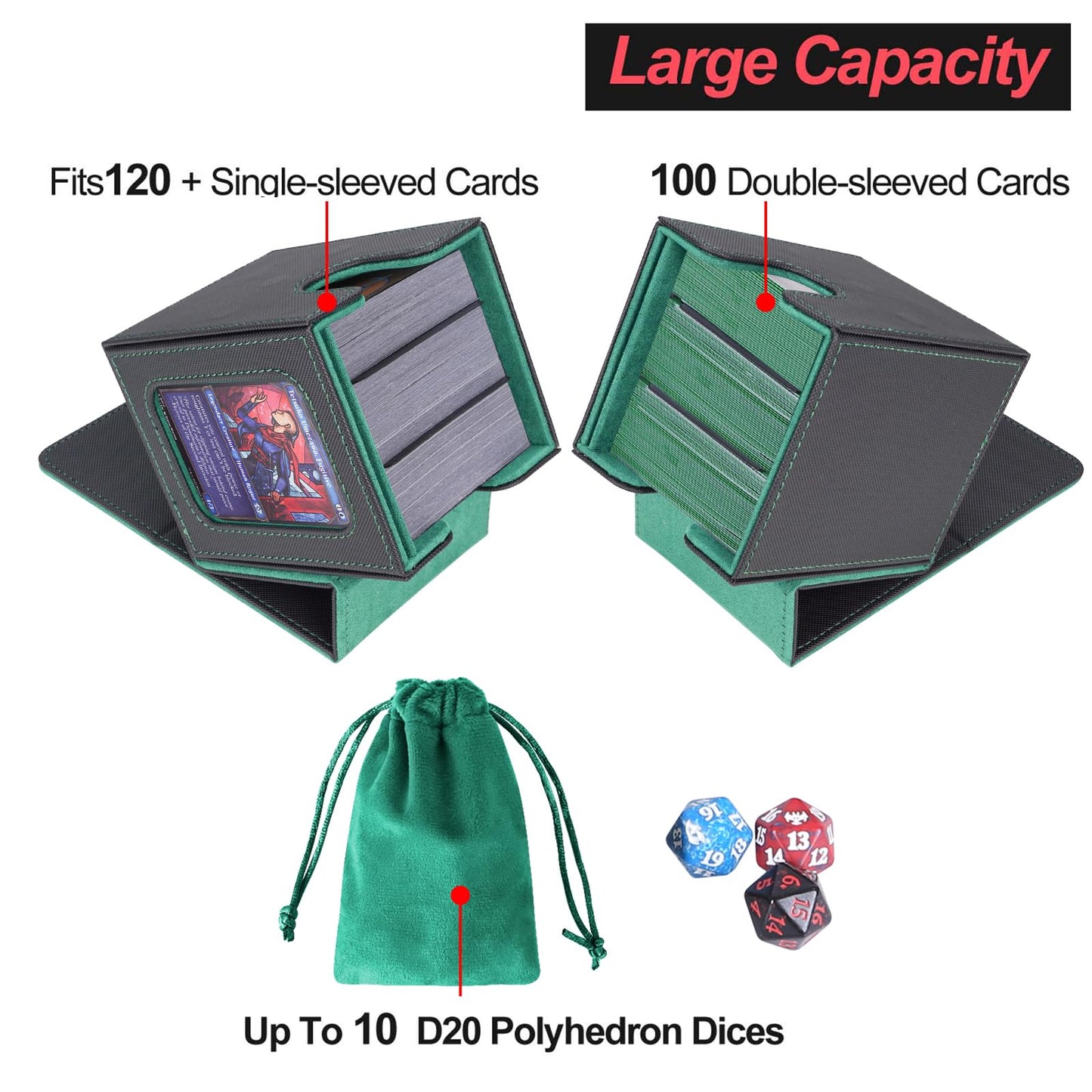 Card Deck Box for 100 Double Sleeved Cards