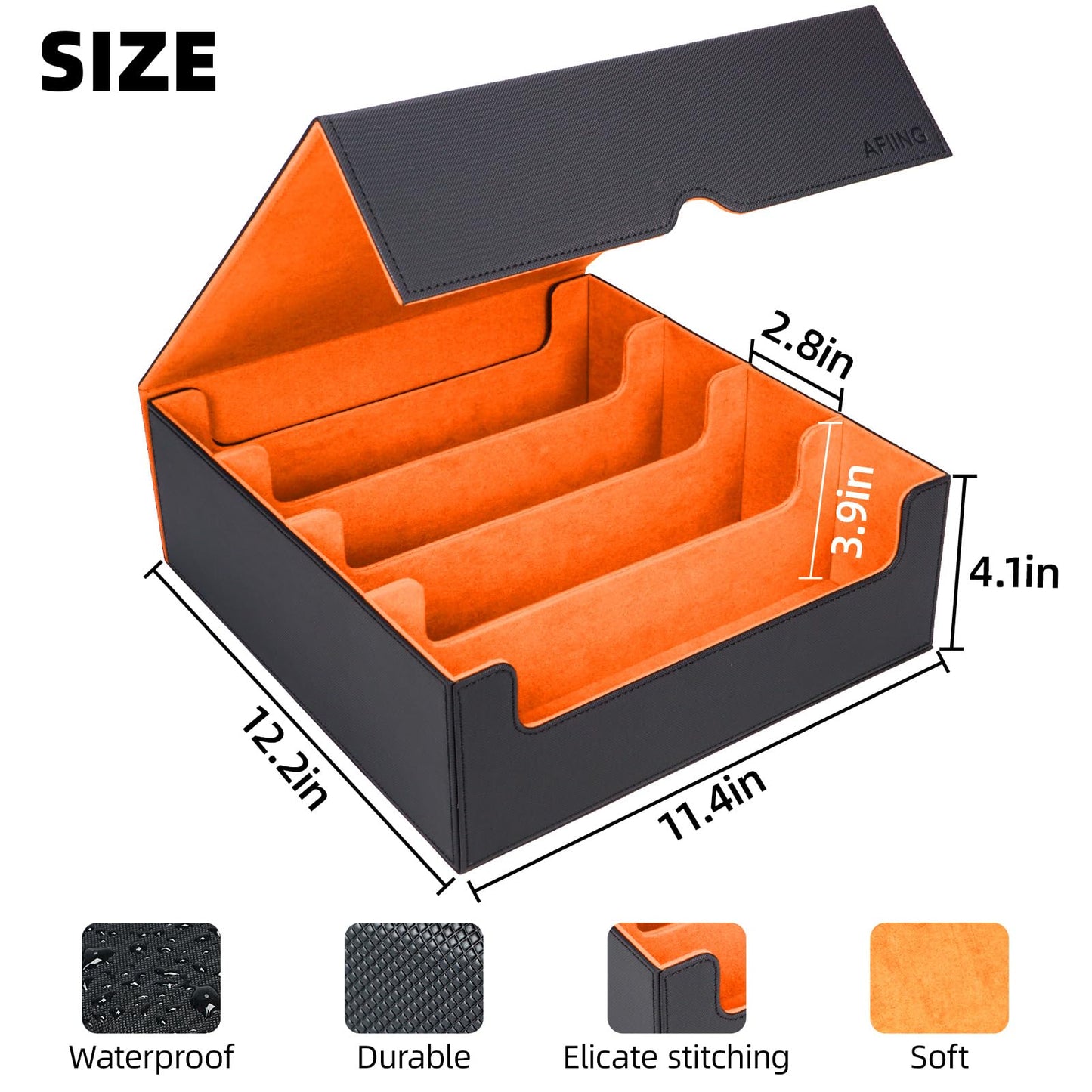 4 Row Trading Card Storage Box Supports 3000+ Capacity