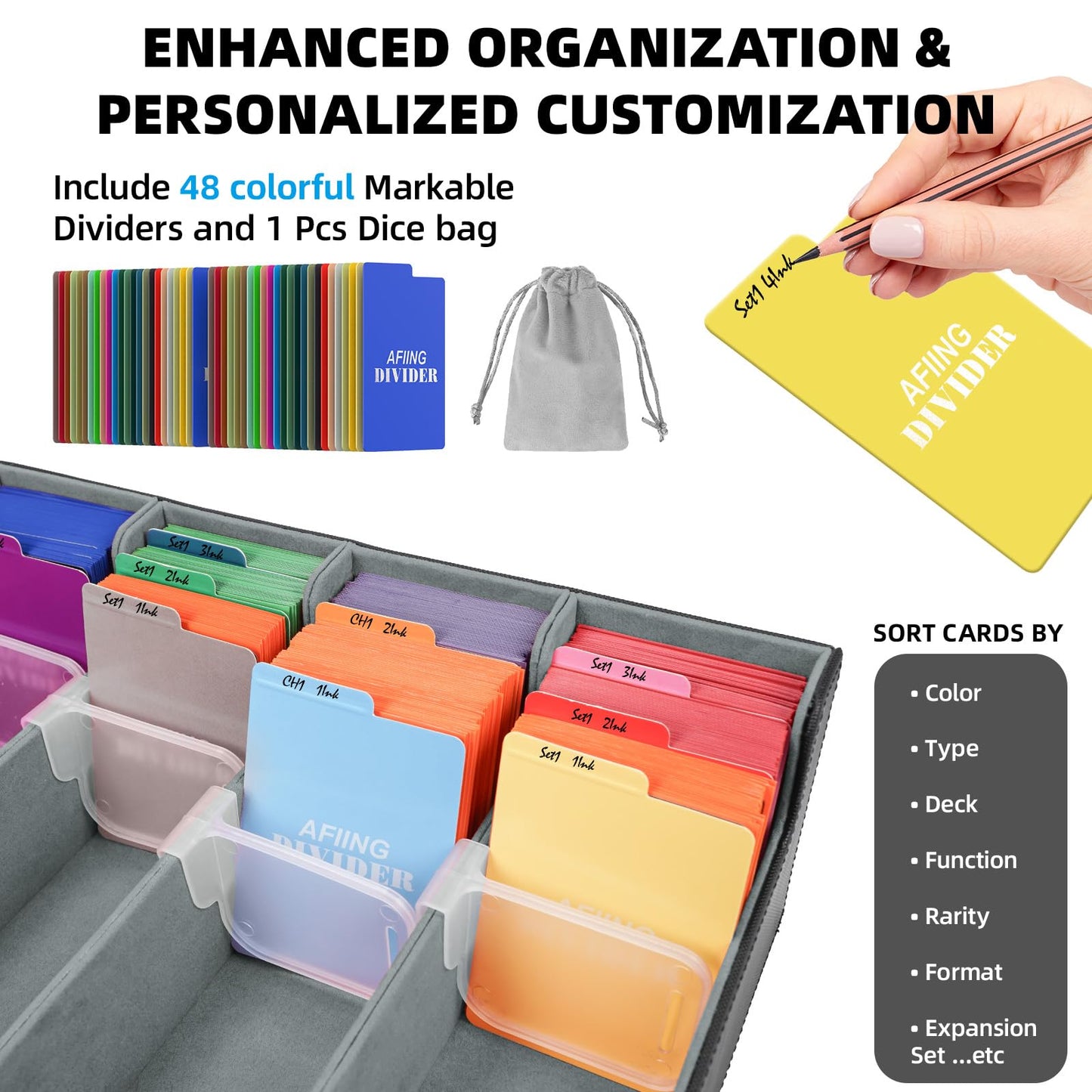 4 Row Trading Card Storage Box Supports 3000+ Capacity