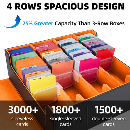 4 Row Trading Card Storage Box Supports 3000+ Capacity