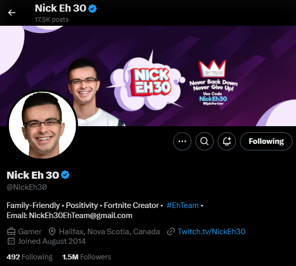 Gamer: Nick Eh 30